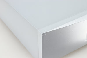 Close up of a used Linn Radikal Power Supply in a silver finish showing small scratch on fascia 