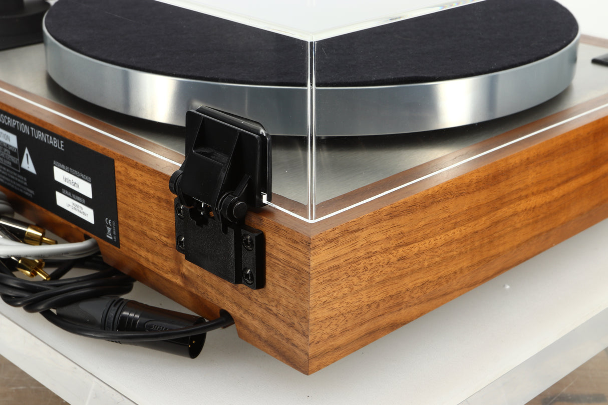Rear right view of a used Linn LP12 Select Turntable in walnut finish 