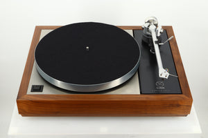 Top view of a used Linn LP12 Select Turntable in walnut finish 