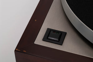 Close up view of a used Linn LP12 Turntable with Black Ittok Tonearm and Troika Cartridge