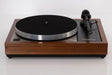 Front view of a used Linn LP12 Turntable in Afromosia with Akito Tonearm and Adikt Cartridge