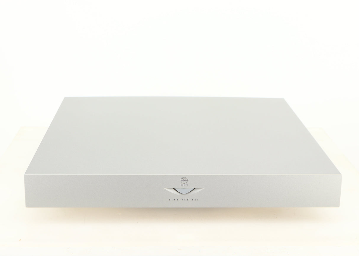 Front view of a used Linn Radikal 2 Utopic Turntable Power Supply in a silver finish