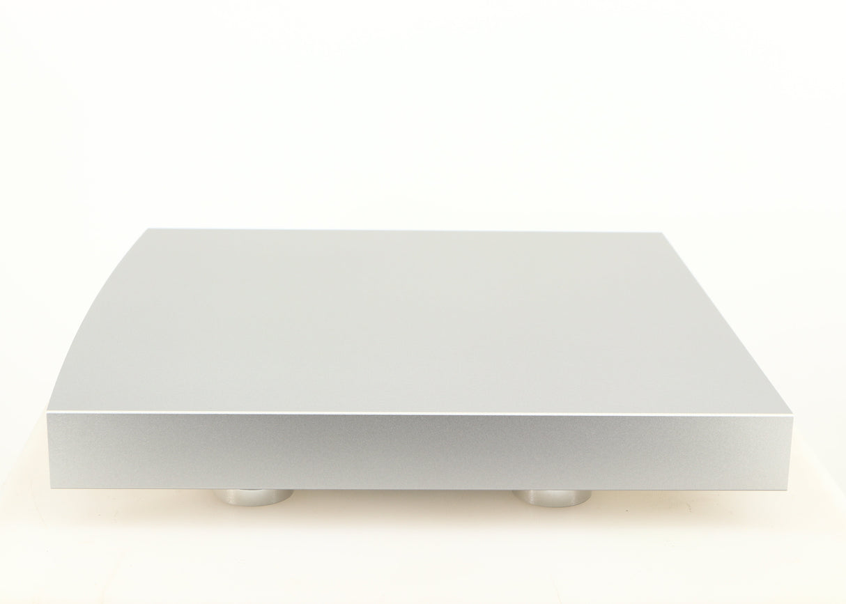 Left side view of a used Linn Radikal 2 Utopic Turntable Power Supply in a silver finish