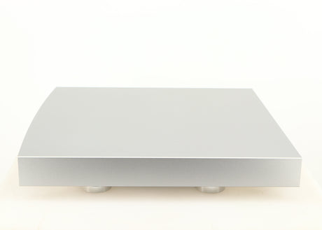 Left side view of a used Linn Radikal 2 Utopic Turntable Power Supply in a silver finish