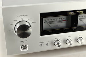 Close up view of a used Luxman 505z Integrated Amplifier