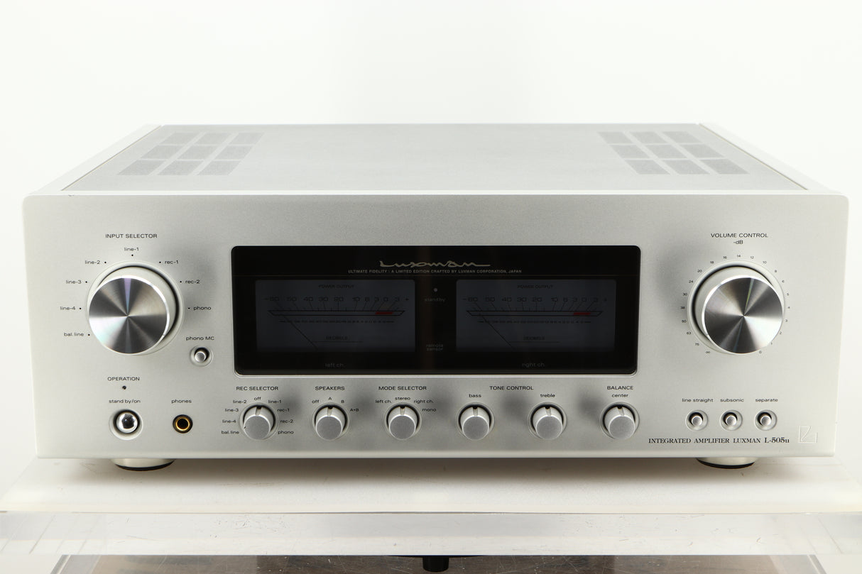 Front view of a used Luxman L-505u Integrated Amplifier