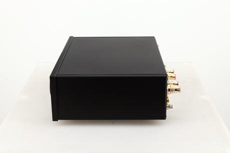 Right side view of a used Lyngdorf TDAI-1120 Integrated Streaming System in a black finish
