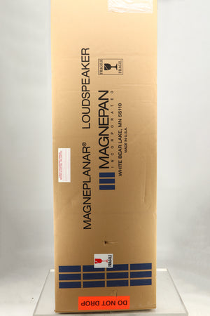 Box of a pair of Magneplanar 1.7 Floorstanding Speakers in Black Wood Stiles / Black finish