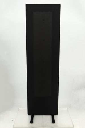 Front view of a Magneplanar 1.7 Floorstanding Speaker in Black Wood Stiles / Black finish