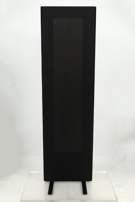 Front view of a Magneplanar 1.7 Floorstanding Speaker in Black Wood Stiles / Black finish