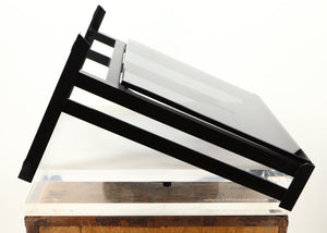 Left side view of a used Mana Sound Turntable Wall Shelf in a black finish