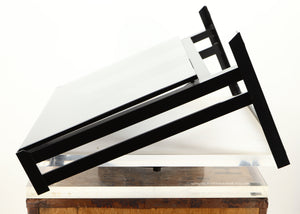 Right side view of a used Mana Sound Turntable Wall Shelf in a black finish