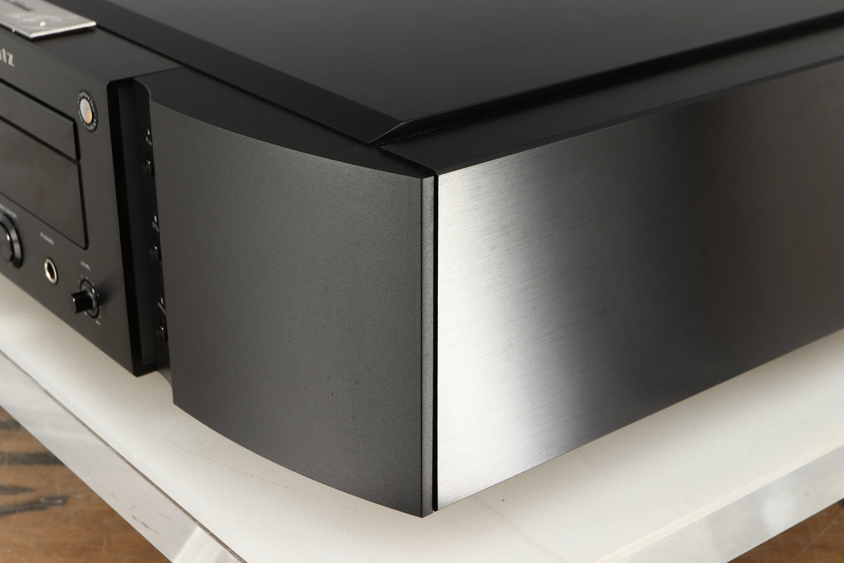 Front right corner of a used Marantz 30th Anniversary SA-KI-PEARL SACD Player in a black finish