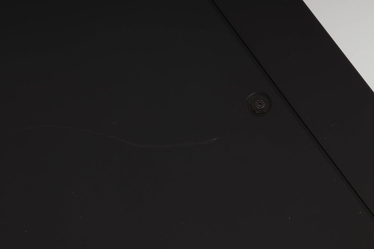 Close up of a used Marantz CD-17 CD Player in a black finish showing scratch on top
