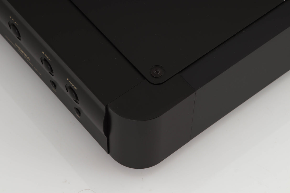 Front right corner of a used Marantz CD-17 CD Player in a black finish
