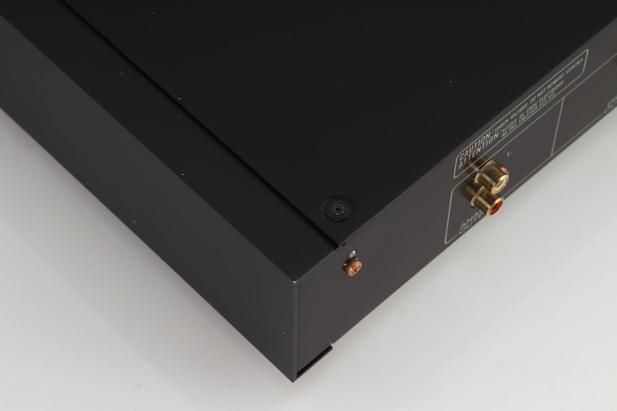 Rear right corner of a used Marantz CD-17 CD Player in a black finish