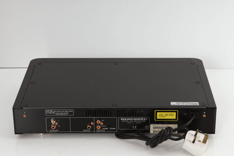 Rear view of a used Marantz CD-17 CD Player in a black finish showing Phono Input and Phono Outputs