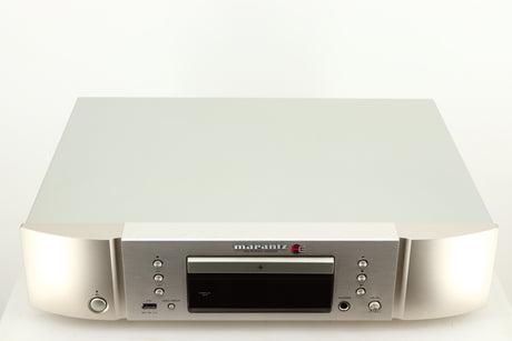 Top of a used Marantz CD6006 UK Edition CD Player in a silver finish 
