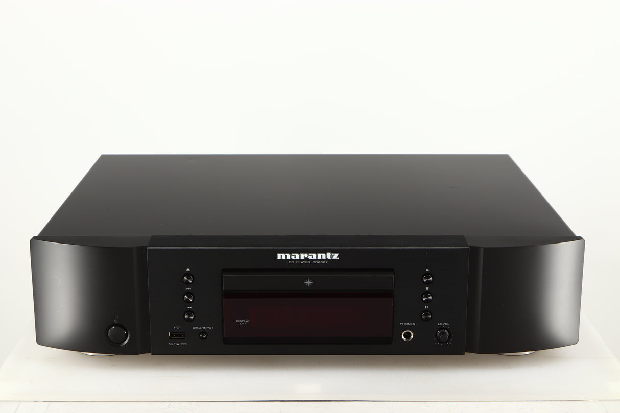 Front view of a used Marantz CD6007 CD Player in a black finish