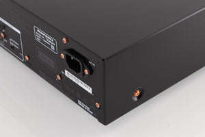 Rear left corner of a used Marantz CD6007 CD Player in a Black finish