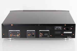 Rear view of a used Marantz CD6007 CD Player in a Black finish showing Optical Output, Coaxial Output, Phono Inputs, Phono Outputs and Mains Input