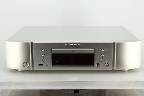 Front view of a used Marantz CD6007 CD Player in silver finish 