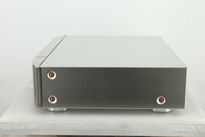 Side view of a used Marantz CD6007 CD Player in silver finish 