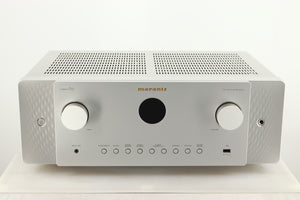 Front view of a used Marantz Cinema 60 AV Receiver in a silver finish