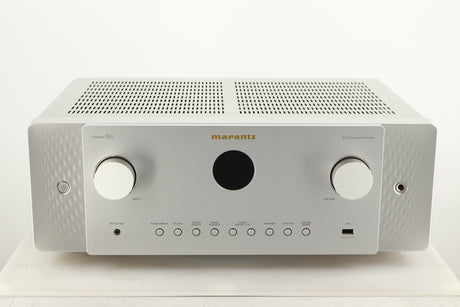 Front view of a used Marantz Cinema 60 AV Receiver in a silver finish