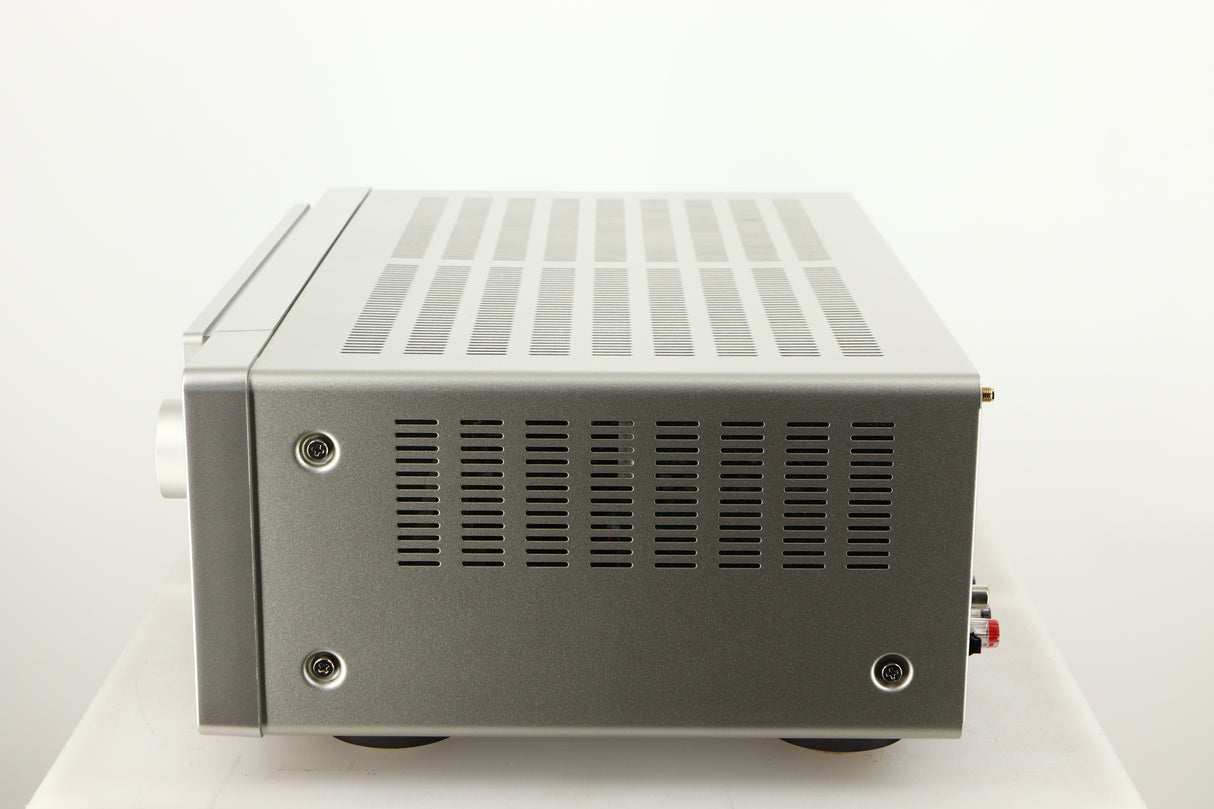 Right side view of a used Marantz Cinema 60 AV Receiver in a silver finish