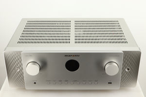 Top of a used Marantz Cinema 60 AV Receiver in a silver finish