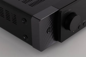 Front left corner view of a used Marantz Cinema 70s AV Amplifier in Black