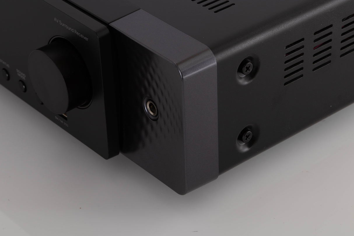 Front right corner view of a used Marantz Cinema 70s AV Amplifier in Black