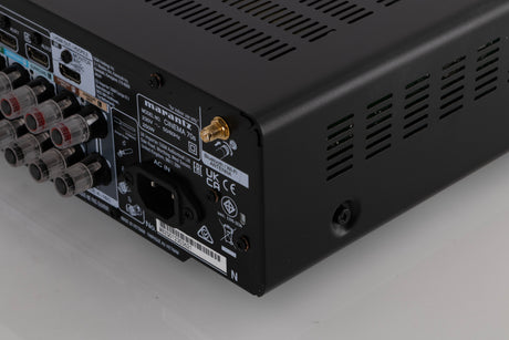 Rear right corner view of a used Marantz Cinema 70s AV Amplifier in Black