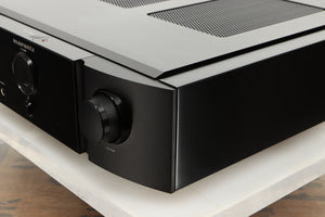 Front right corner of a used Marantz KI Ruby Integrated Amplifier in a black finish 