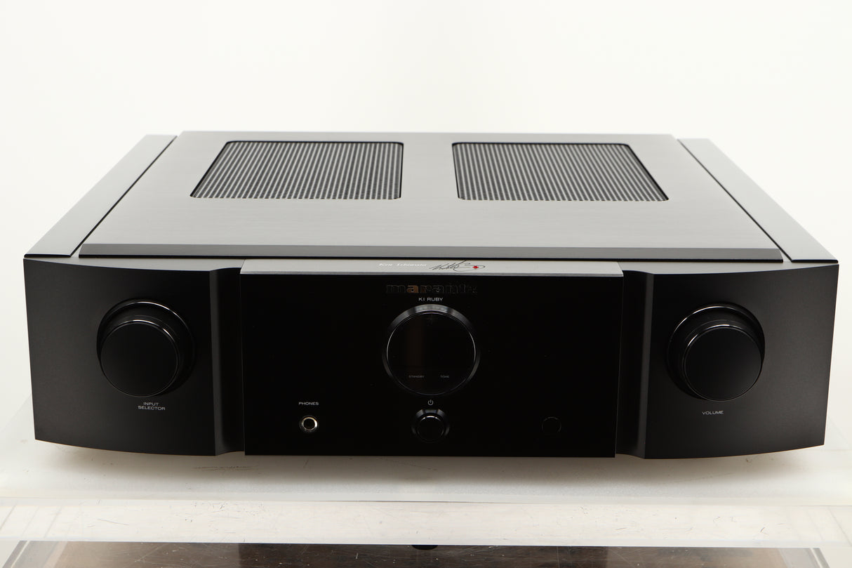 Front view of a used Marantz KI Ruby Integrated Amplifier in a black finish 