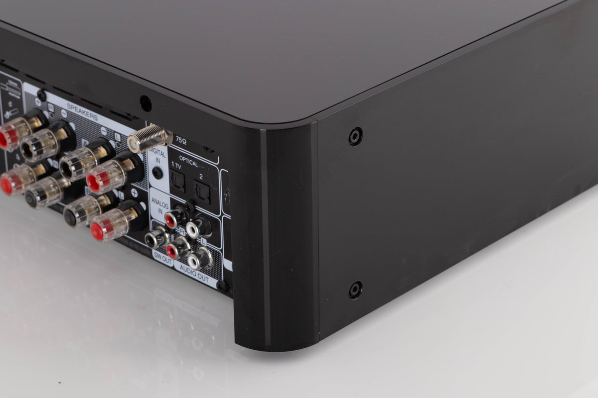 Rear right corner view of a used Marantz M-CR612 Network CD Receiver in Black