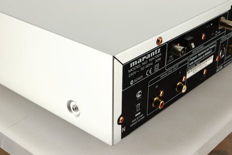 Rear left corner view of a used Marantz NA7004 Network Streamer in Silver finish