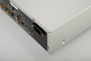 Rear left corner of a used Marantz NA7004 Network Streamer in a Silver finish