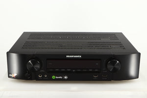 Front view of a used Marantz NR1606 AV Receiver in a black finish
