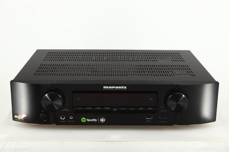 Front view of a used Marantz NR1606 AV Receiver in a black finish