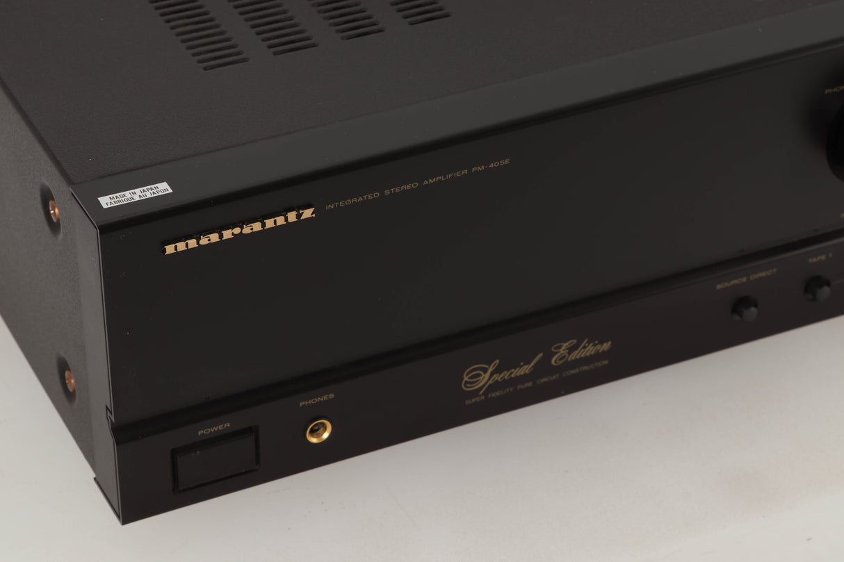 Close up view of a used Marantz PM-40SE Integrated Amplifier