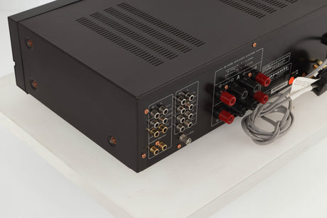 Rear left corner view of a used Marantz PM-40SE Integrated Amplifier