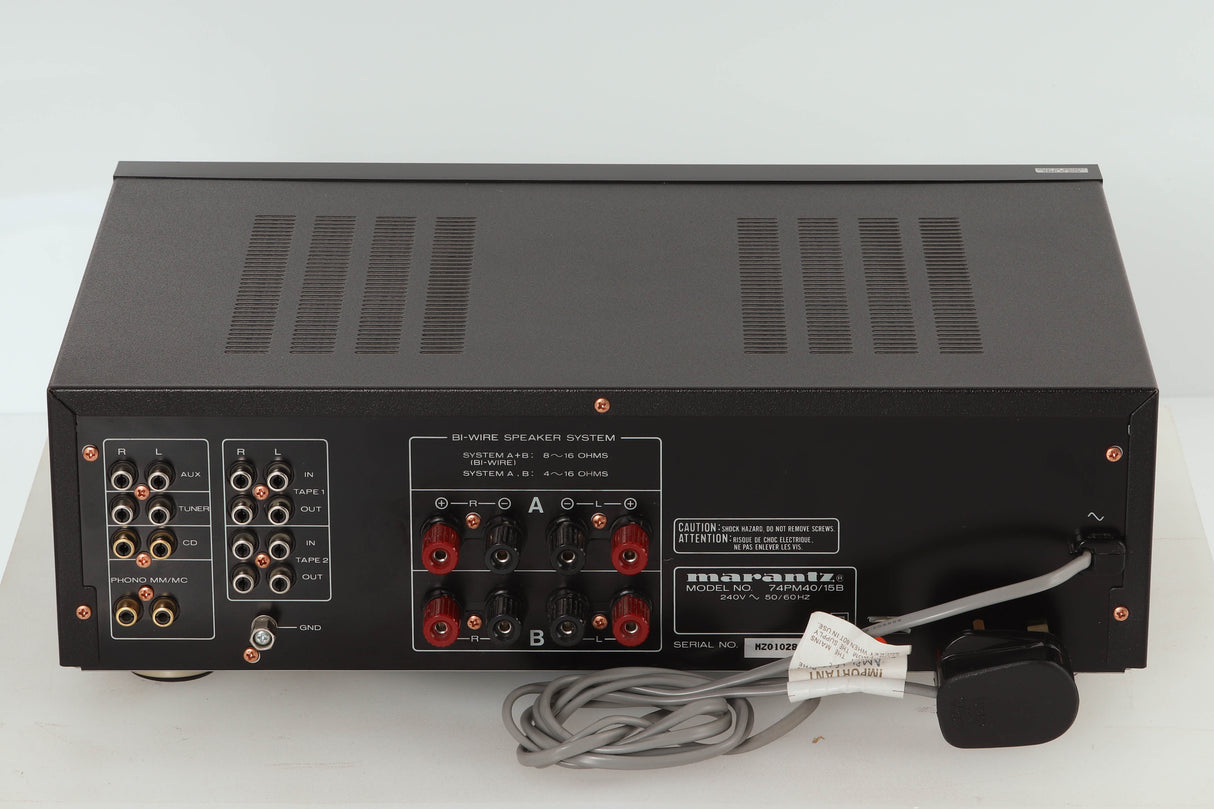 Rear view of a used Marantz PM-40SE Integrated Amplifier