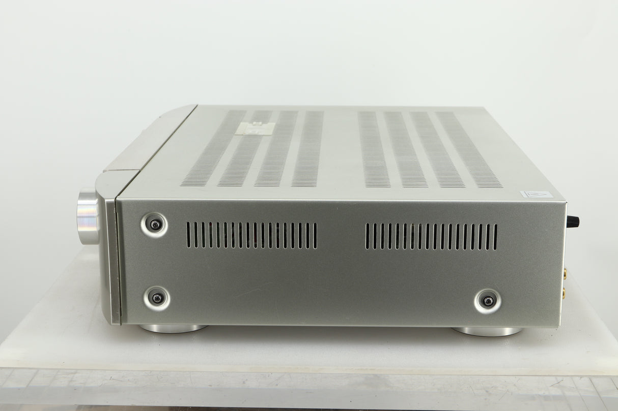 Side view of a used Marantz PM6005 Integrated Amplifier in silver finish