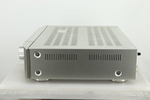 Side view of a used Marantz PM6005 Integrated Amplifier in silver finish