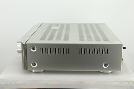 Side view of a used Marantz PM6005 Integrated Amplifier in silver finish