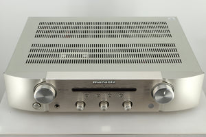 Top view of a used Marantz PM6005 Integrated Amplifier in silver finish