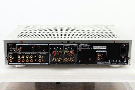 Rear view of a used Marantz PM6006 UK Edition Integrated Amplifier in Silver finish