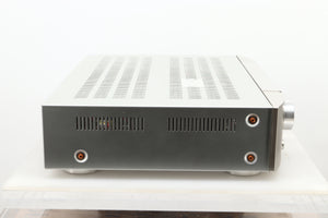 Side view of a used Marantz PM6006 UK Edition Integrated Amplifier in Silver finish